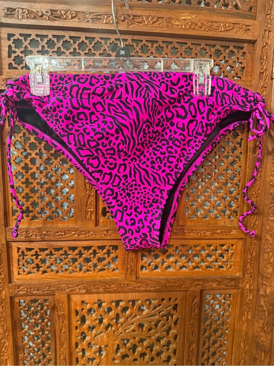 torrid Other - Torrid Hot Pink Animal Print Side-Tie Bikini Bottoms | Size 0 (Large) | Swimwear